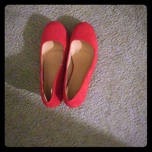 Red wedge heel shoes